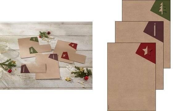 Weihnachtspapier-Set A4 100g 25 Blatt Kraftpapier Cut-out style-2