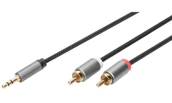 DIGITUS Audio Adapterkabel, 3.5mm Klinke auf Cinch - 1 m - Schwarz-3