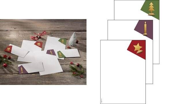 Weihnachtspapier-Set A4 90g 25 Blatt Cut-out style (gold)-2