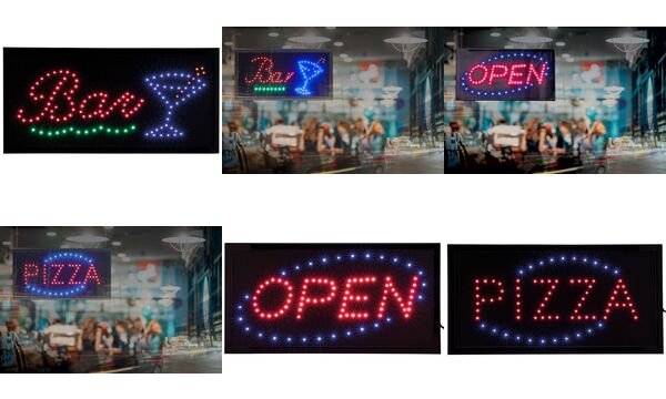 Securit LED-Reklametafel "PIZZA", 2 aufleuchtende Farben (70020408)-1