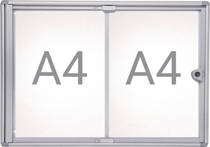 Symbolbild für Schaukasten extraslim 2xA4 aluminium Innenbereich 35x49,1x2,7cm