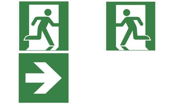 EXACOMPTA Hinweisschild "Pfeil rechts", grün/weiß (8703118)-1