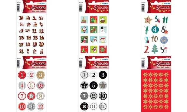 HERMA Weihnachts-Sticker DECOR Adventskalenderzahlen Kinder (6501723)-0