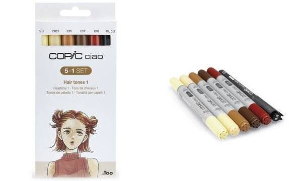 COPIC Marker ciao, 5+1 Set "Hair Tones 1" (70002388)-0