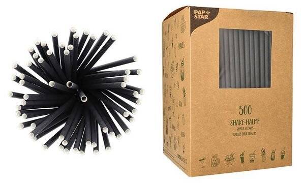 PAPSTAR Papier-Trinkhalm "pure", 250 mm, schwarz (6489092)