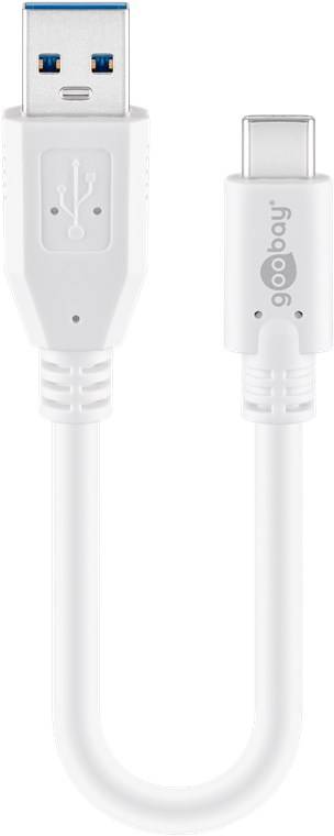 Goobay 67189 USB C auf USB A 3.0 Verlängerungskabel Handy Ladekabel Adapterkabel OTG Super Speed 5 Gbit/s Weiß 0,2m-4