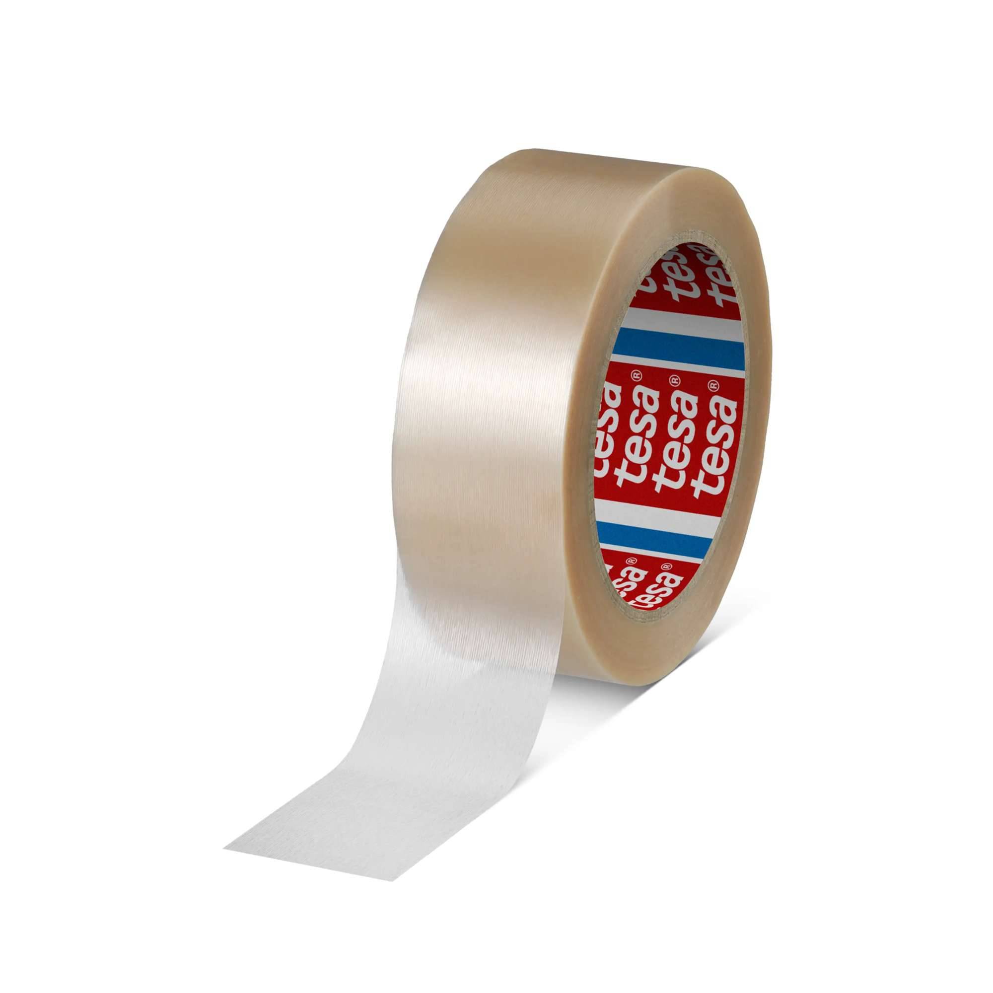 tesa 4100 geprägtes Premium PVC Packband, 66 m x 38 mm, transparent