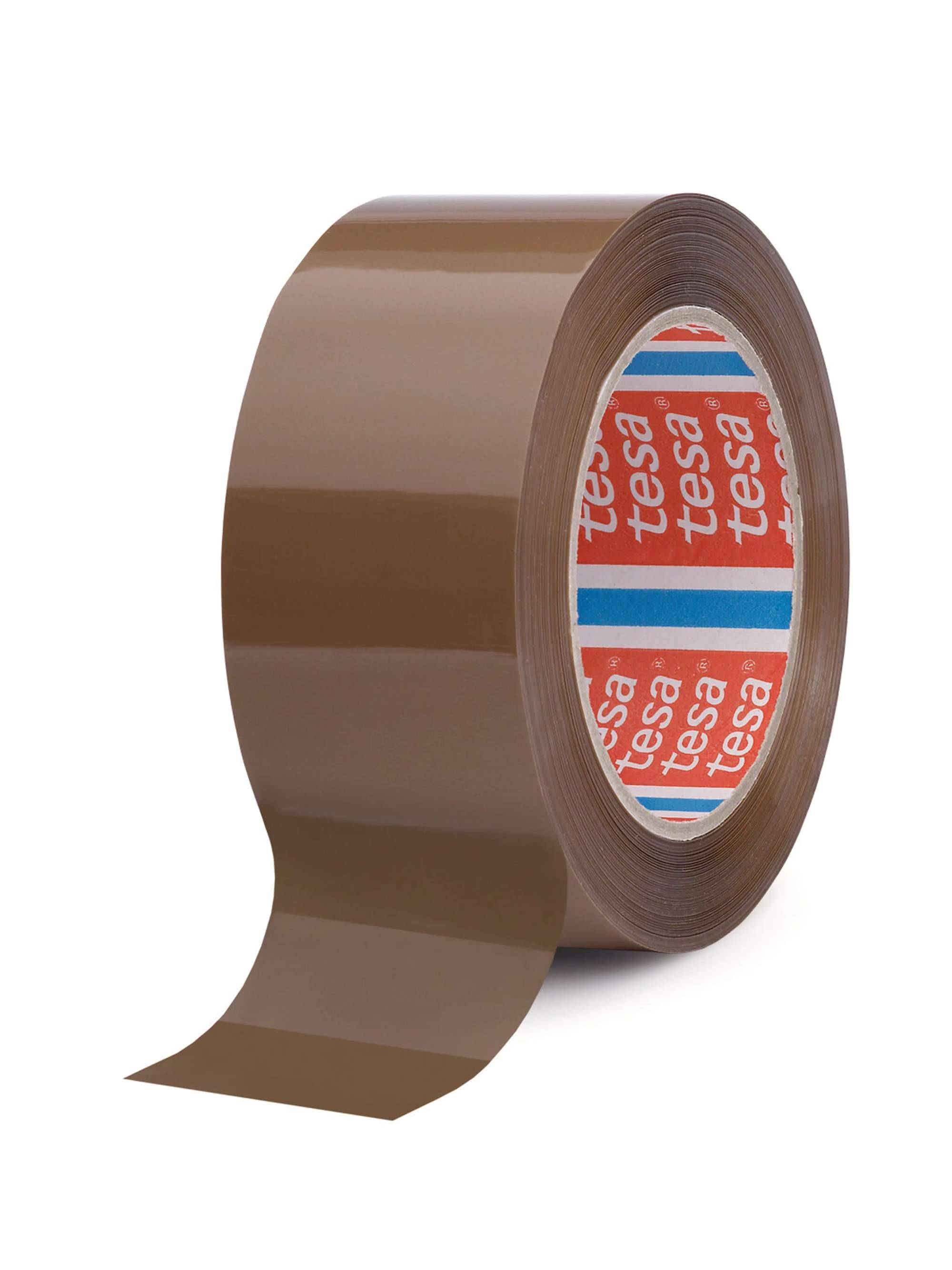 tesa 64044 Premium PP Packband, 66 m x 50 mm, braun-0