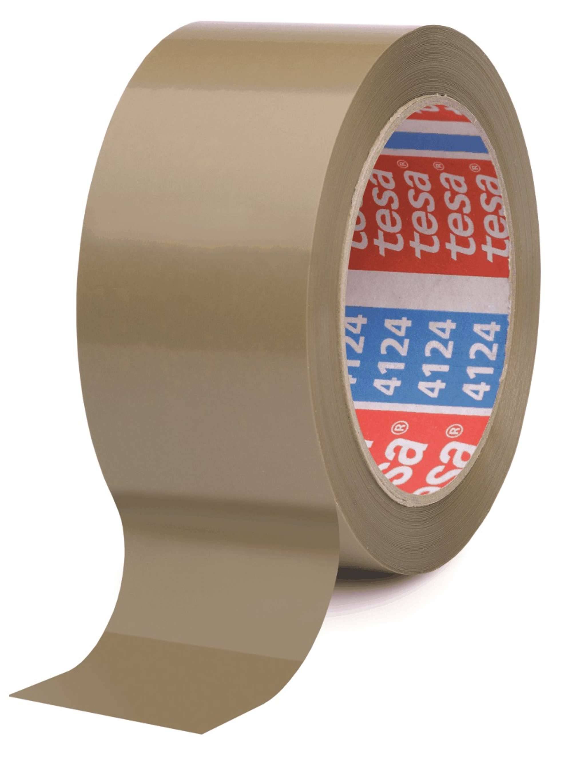tesa 4124 Premium PVC Packband, 66 m x 50 mm, braun