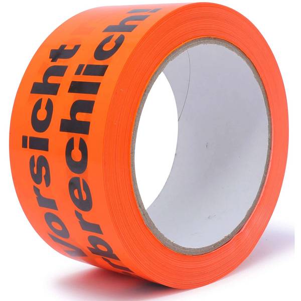 gws 40051 Premium PVC Warn-, Packband, 66 m x 50 mm, "Vorsicht Zerbrechlich"