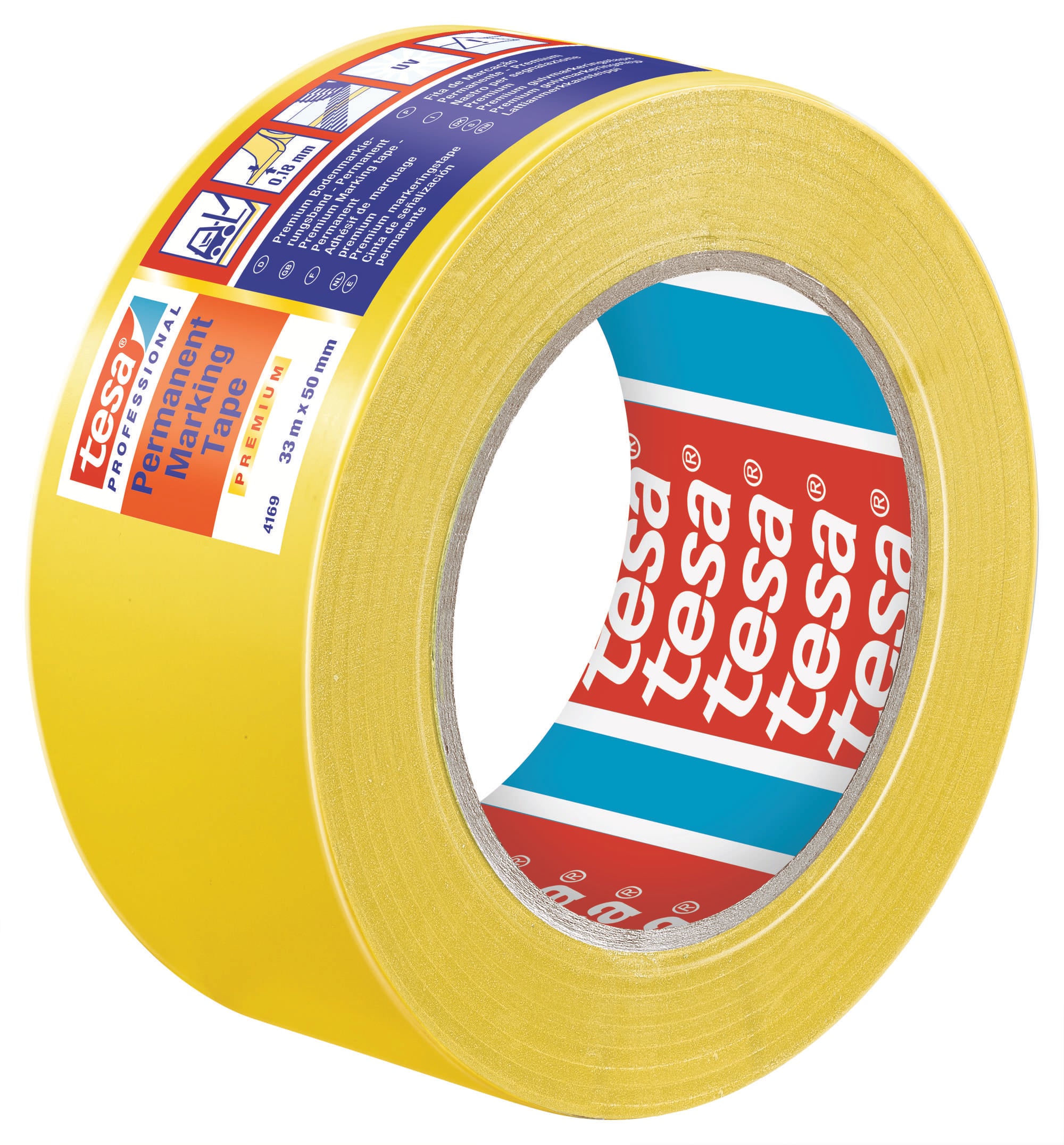 tesa 4169 Bodenmarkierung, 33 m x 50 mm, gelb-0