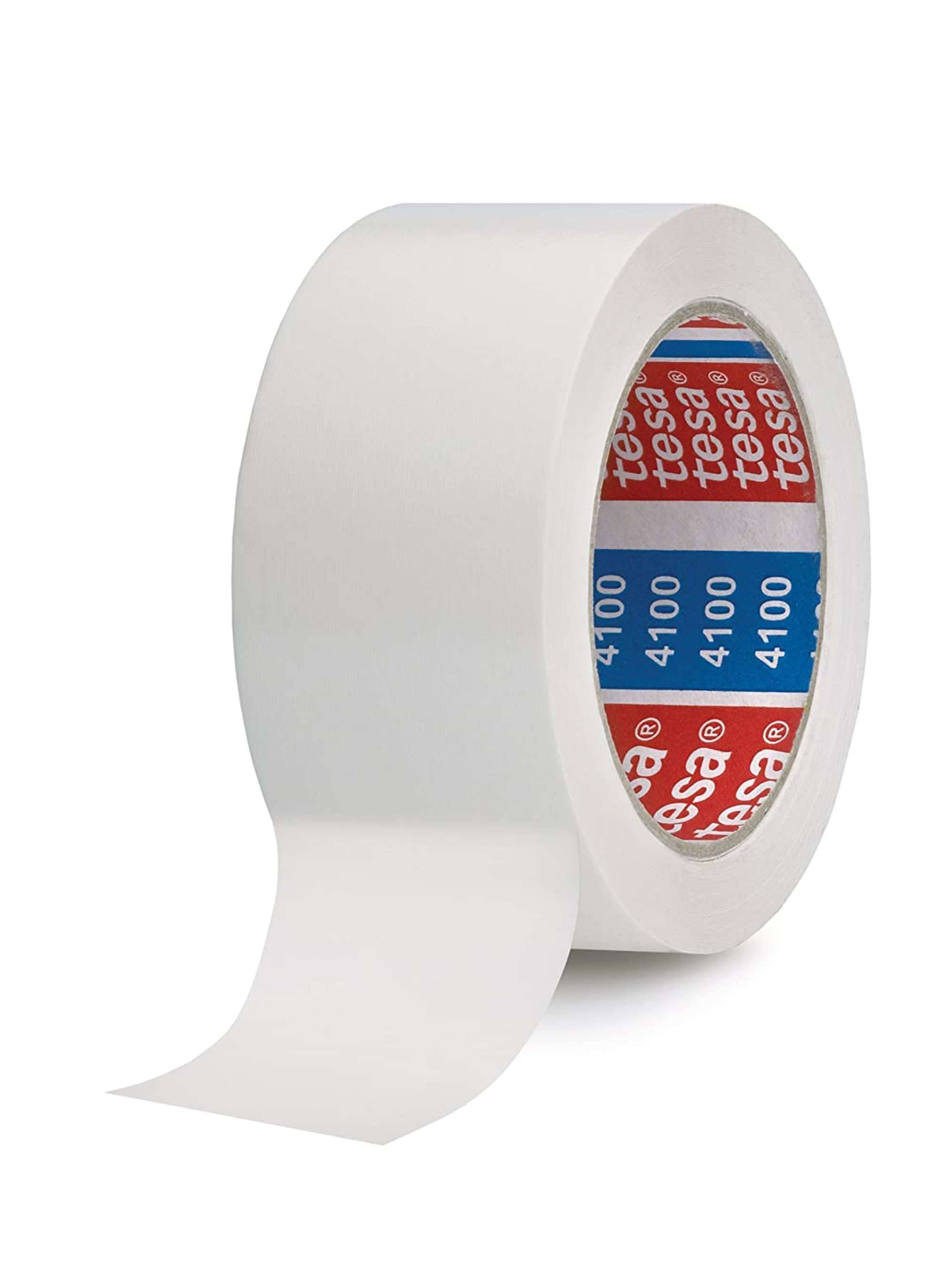 tesa 4100 geprägtes Premium PVC Packband, 66 m x 50 mm, weiss-0