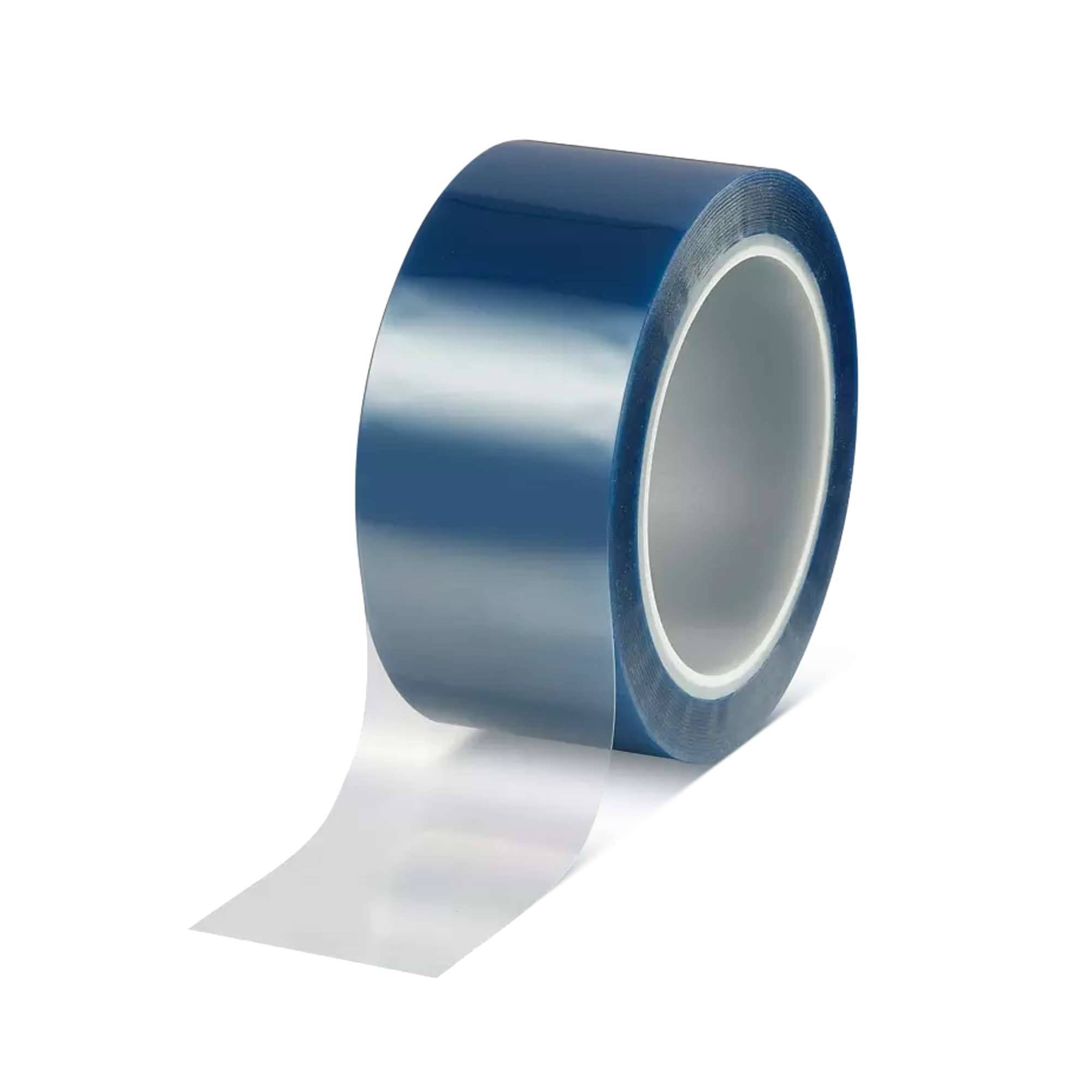 tesa 50650 PET Silikon-Abdeckband, hitzbeständig, 66 m x 50 mm, blau/transluzent-0