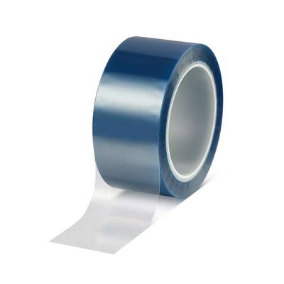 tesa 50650 PET Silikon-Abdeckband, hitzbeständig, 66 m x 50 mm, blau/transluzent-0
