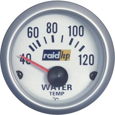 raid hp 660220 Kfz Einbauinstrument Wassertemperaturanzeige Messbereich 40 - 120 °C Silber-Serie Blau-Weiß 52 mm