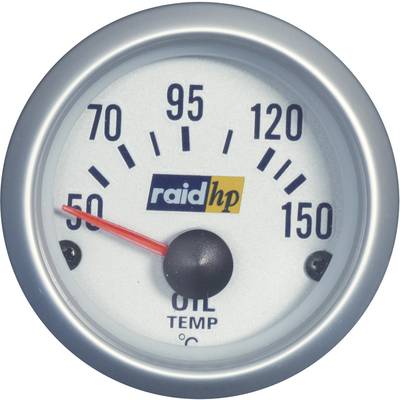 raid hp 660221 Kfz Einbauinstrument Öltemperaturanzeige Messbereich 50 - 150 °C Silber-Serie Blau-Weiß 52 mm