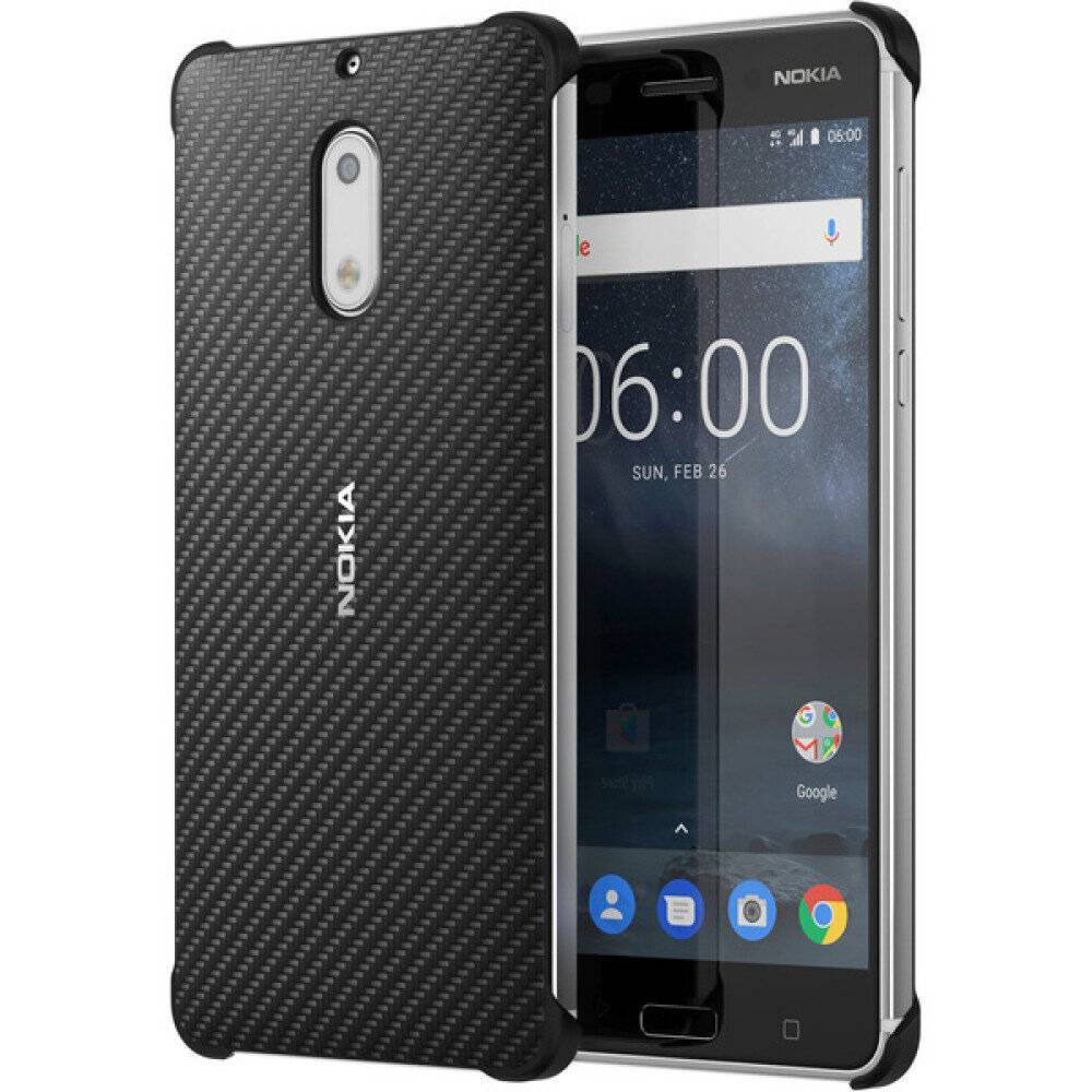 Nokia Carbonhülle CC-802 Nokia 6 schwarz-0