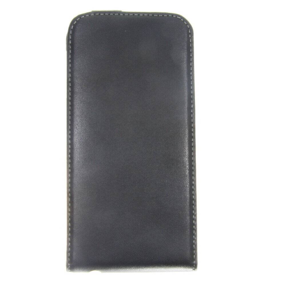 Slim Leder Flip Hülle für Galaxy S6 - schwarz 4250710563661-0