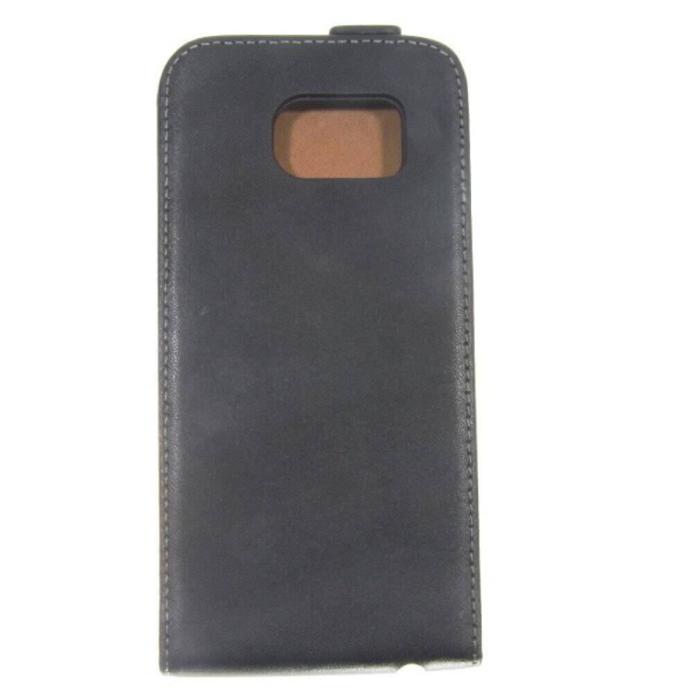 Slim Leder Flip Hülle für Galaxy S6 - schwarz 4250710563661-1