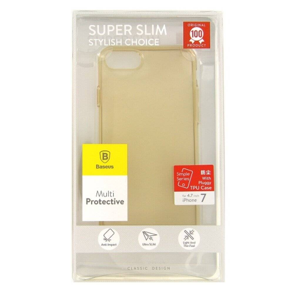 Baseus Simple Series TPU Hülle für iPhone 7 gold-1