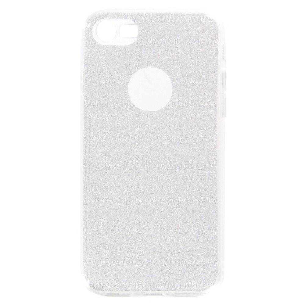 TPU Silikonhülle glitzer für iPhone 7 - silber-0