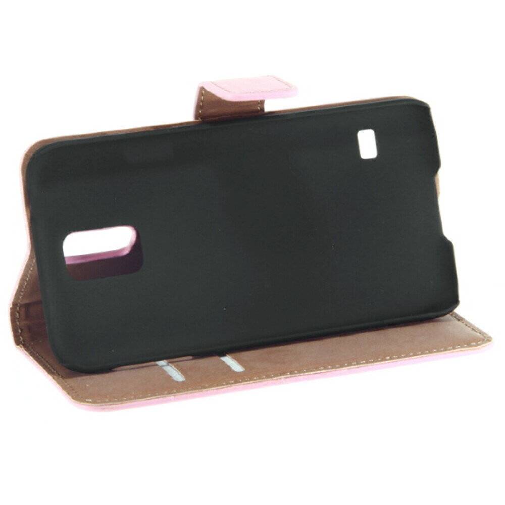 Hülle aus Leder für Galaxy S5 pink 4250710549726-2