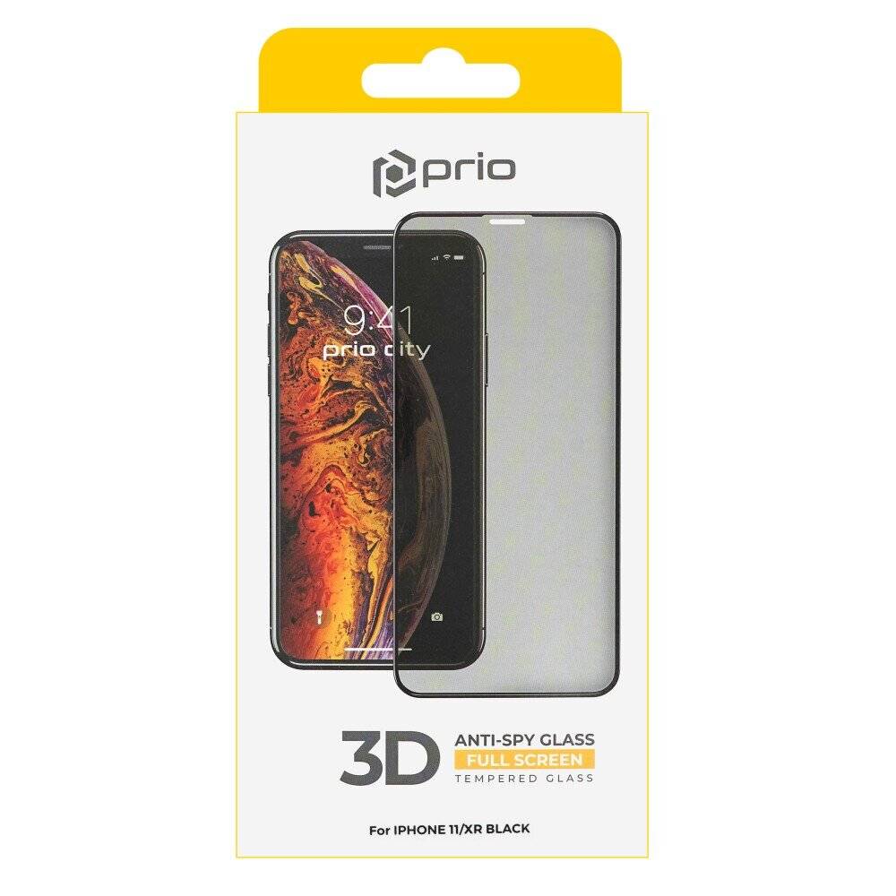 prio 3D Anti-Spy Displayschutzglas für iPhone 11/XR schwarz-1