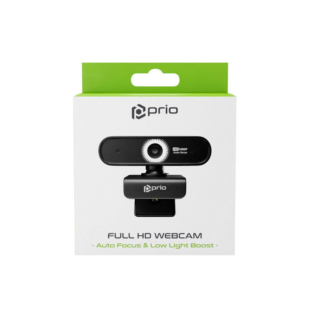 prio Full HD 1080P Autofokus Webcam schwarz-1