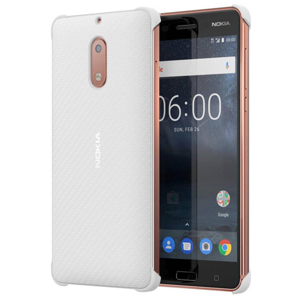 Nokia Carbon Fibre Case CC-802 Nokia 6 pearl white-0