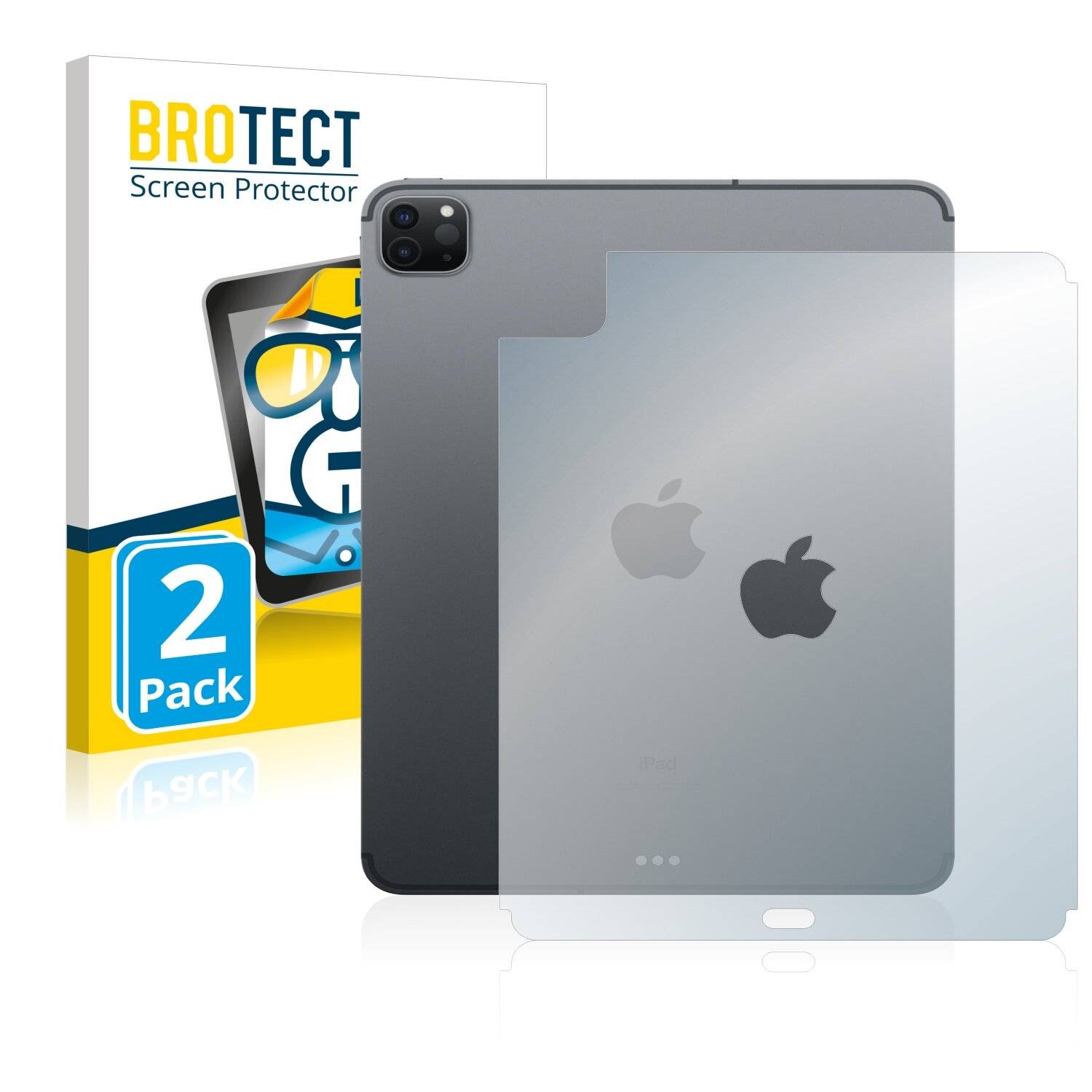 2x BROTECT HD-Clear Displayschutzfolie für Apple iPad Pro 11 WiFi Cellular 2021 (Rückseite,-0