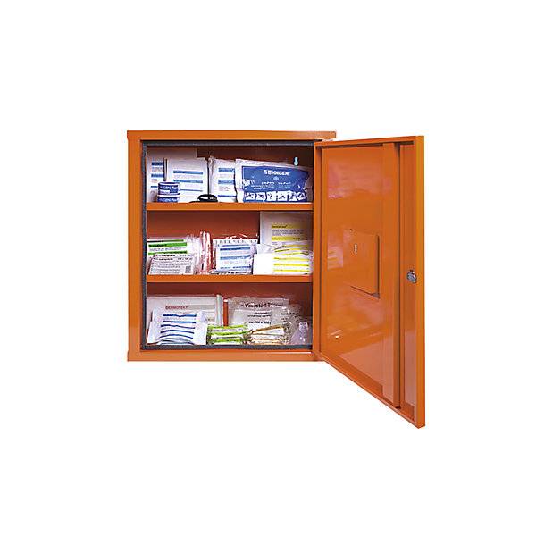 Verbandschrank nach DIN 13169 eintürig signalorange HxBxT 560 x 490 x 200 mm mit Füllung. W. SOEHNGEN GmbH-0