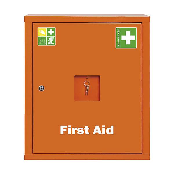 Verbandschrank nach DIN 13169 eintürig signalorange HxBxT 560 x 490 x 200 mm mit Füllung. W. SOEHNGEN GmbH-3