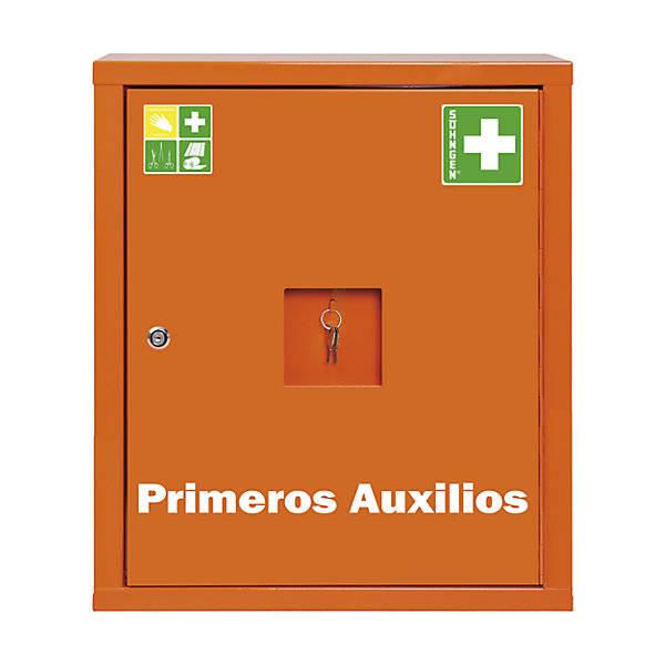 Verbandschrank nach DIN 13169 eintürig signalorange HxBxT 560 x 490 x 200 mm mit Füllung. W. SOEHNGEN GmbH-4