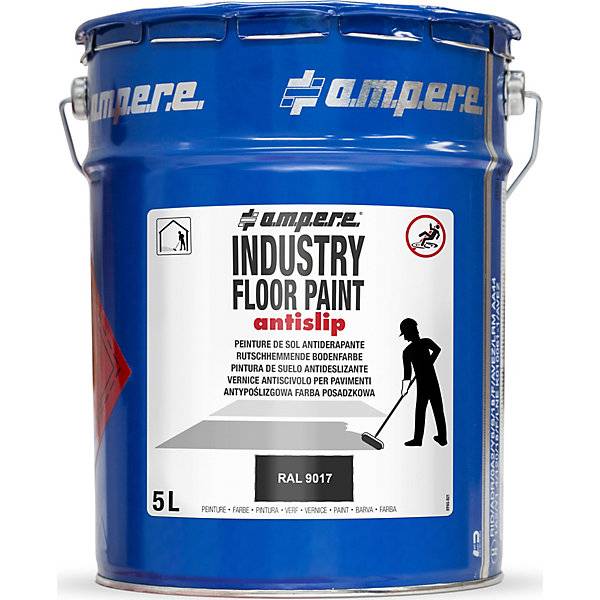 Bodenmarkierungsfarbe Industry Floor Paint antislip® Inhalt 5 l schwarz. Ampere Deutschland GmbH 68638949-0