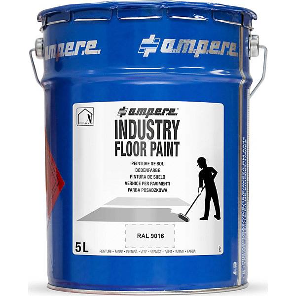 Bodenmarkierungsfarbe Industry Floor Paint® Inhalt 5 l weiß. Ampere Deutschland GmbH 68637849-0