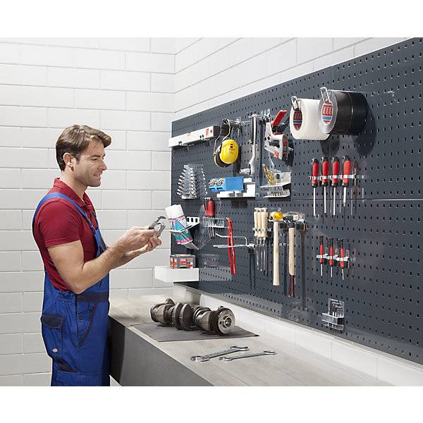Lochwand-Set Komplett-Set: Lochplatte + 22 Werkzeughalter HxB 457 x 1524 mm. TAKKT Industrial & Packaging GmbH-1