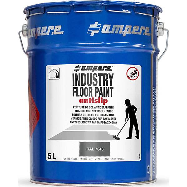 Bodenmarkierungsfarbe Industry Floor Paint antislip® Inhalt 5 l grau. Ampere Deutschland GmbH 68638849-0