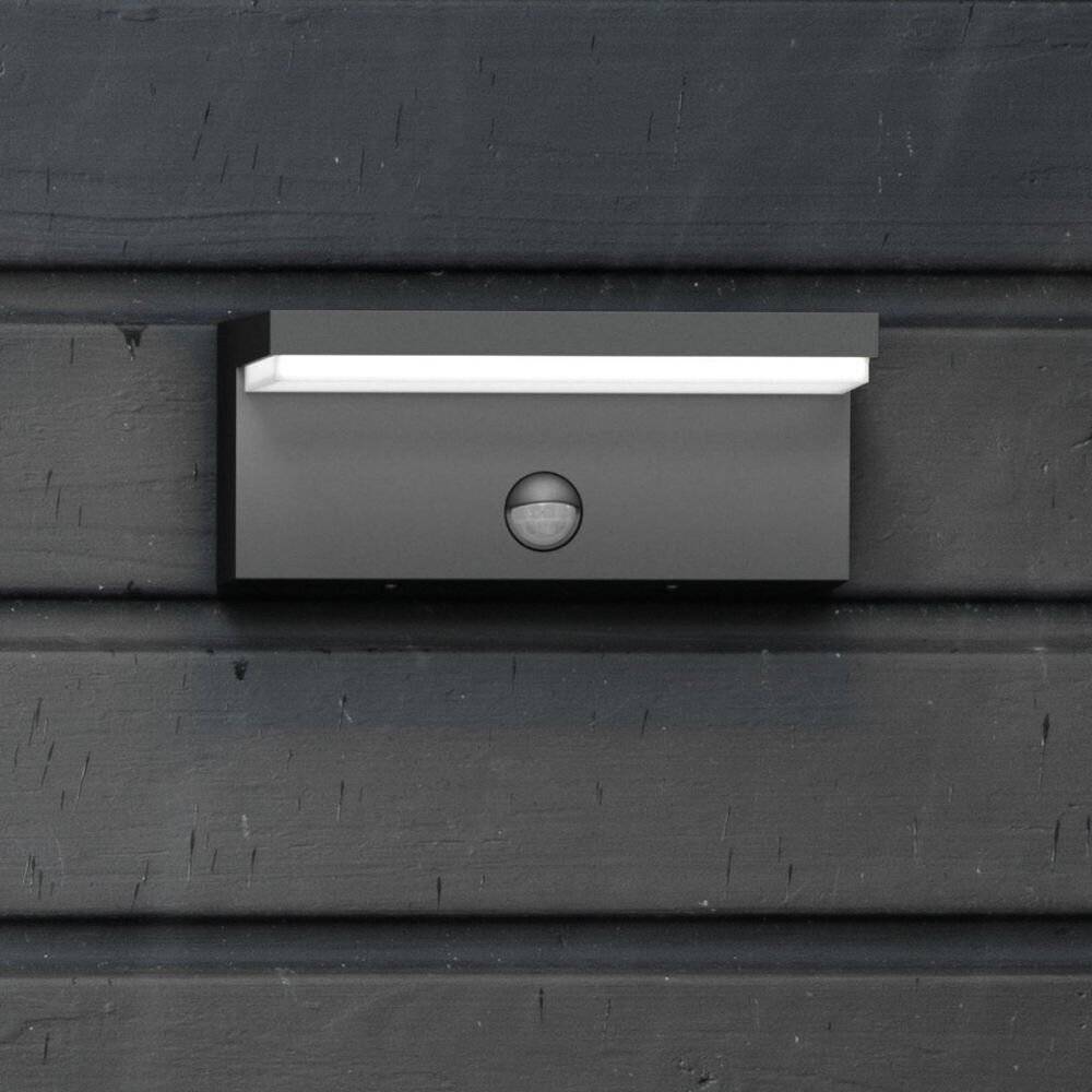 Philips myGarden LED Außenwandleuchte Bustan in anthrazit, mit Bewegungsmelder, 4000K-0