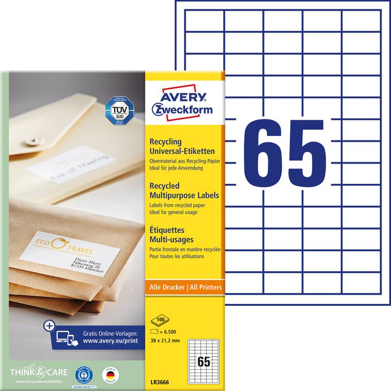 AVERY Zweckform Recycling Universal-Etiketten, 38 x 21,2 mm-0
