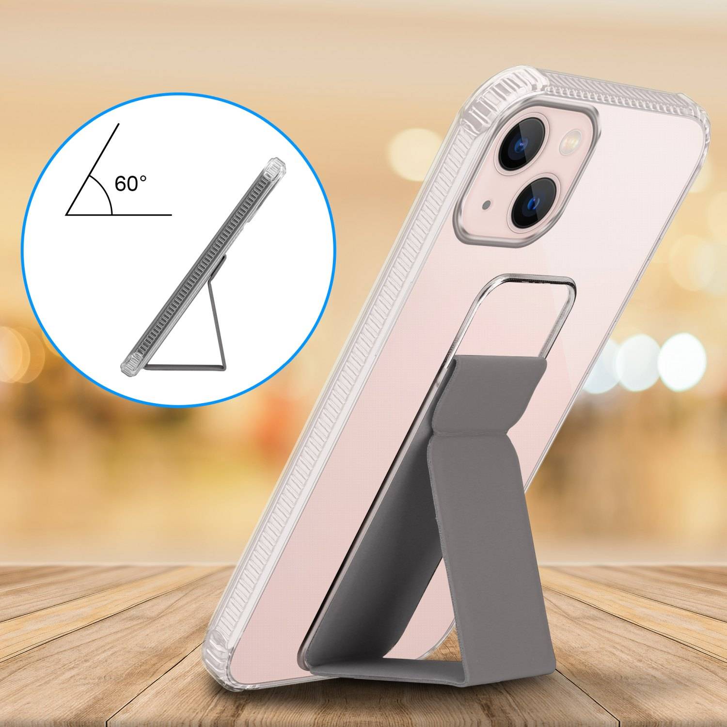 Cadorabo Schutzhülle für Apple iPhone 13 Hülle in Grau Etui TPU Silikon Case Cover Standfunktion-2