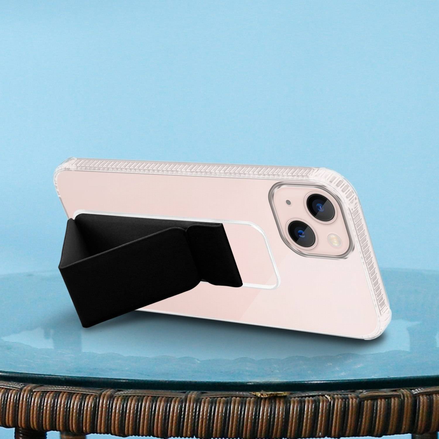 Cadorabo Schutzhülle für Apple iPhone 13 Hülle in Schwarz Etui TPU Silikon Case Cover Standfunktion-3