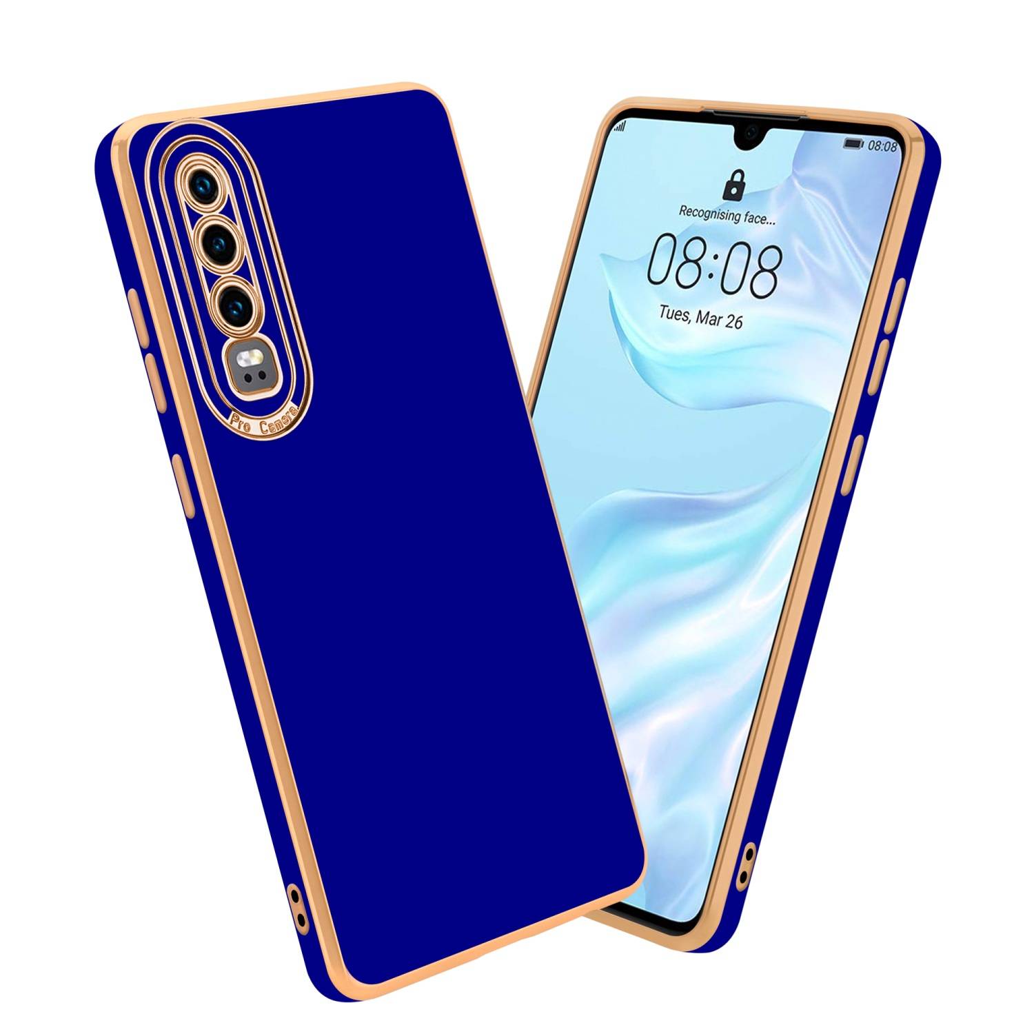 Cadorabo Hülle für Huawei P30 Schutz Hülle in Blau Etui Handyhülle Cover Case TPU Kameraschutz-0