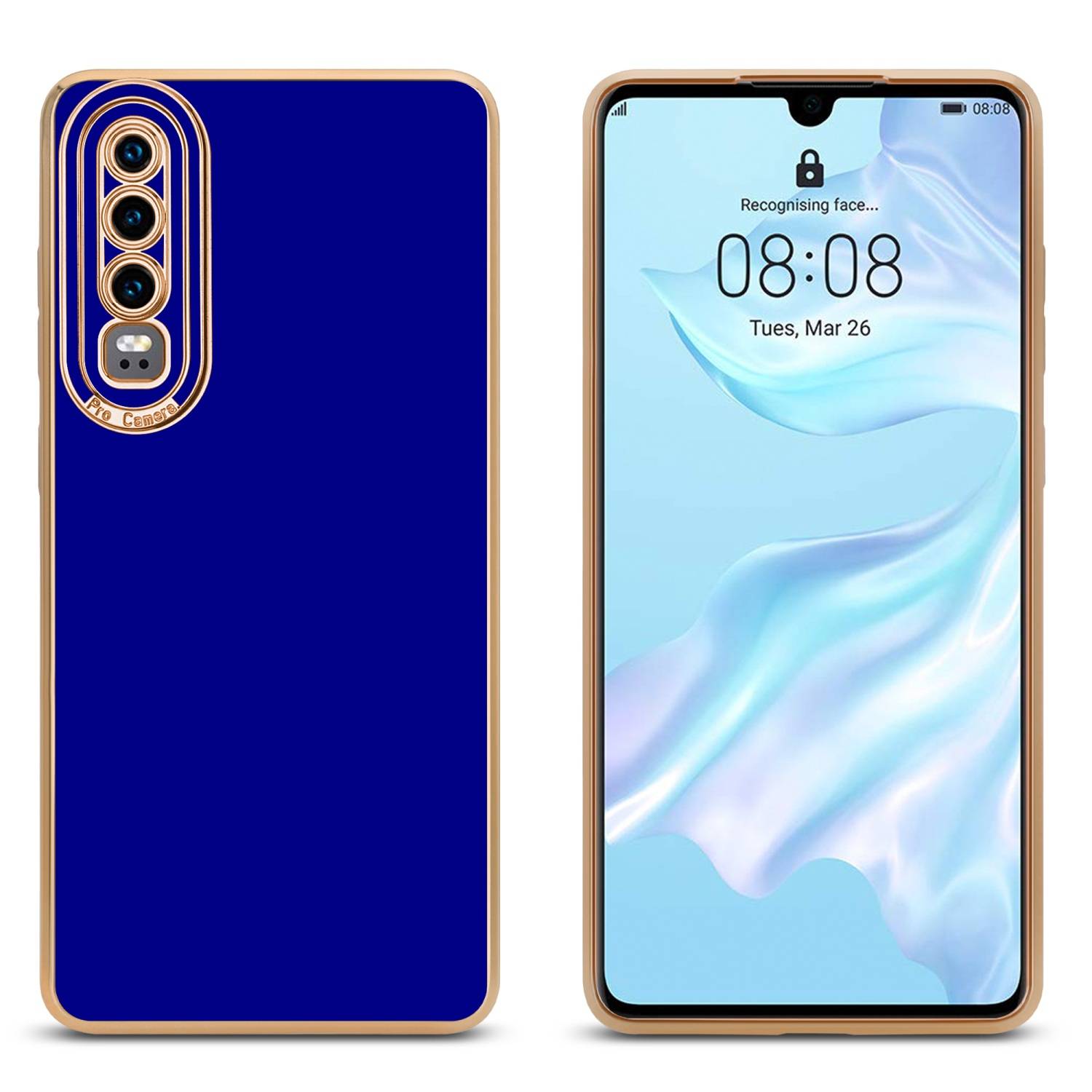 Cadorabo Hülle für Huawei P30 Schutz Hülle in Blau Etui Handyhülle Cover Case TPU Kameraschutz-2