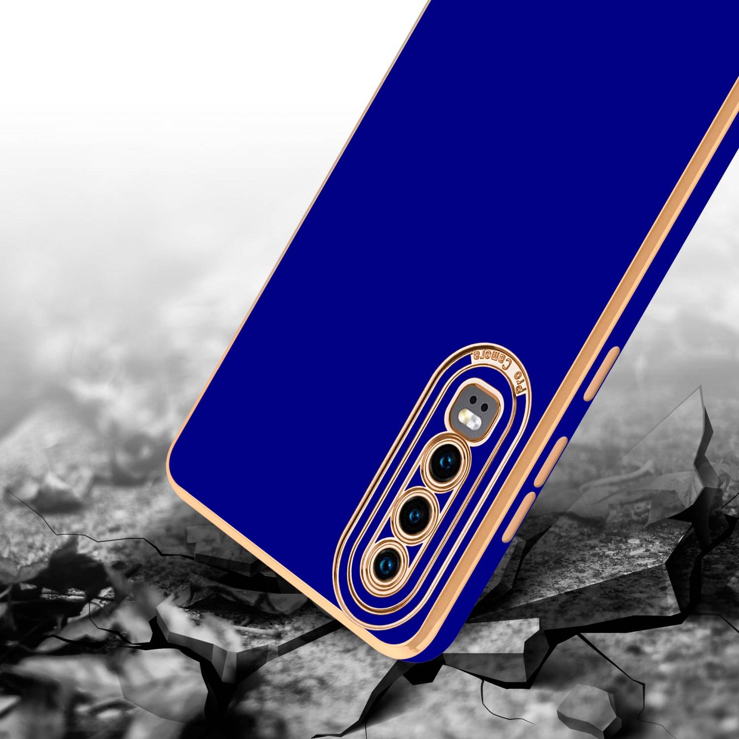 Cadorabo Hülle für Huawei P30 Schutz Hülle in Blau Etui Handyhülle Cover Case TPU Kameraschutz-4