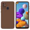 Cadorabo Hülle für Samsung Galaxy A21s Schutz Hülle in Braun TPU Silikon Etui Case Handyhülle