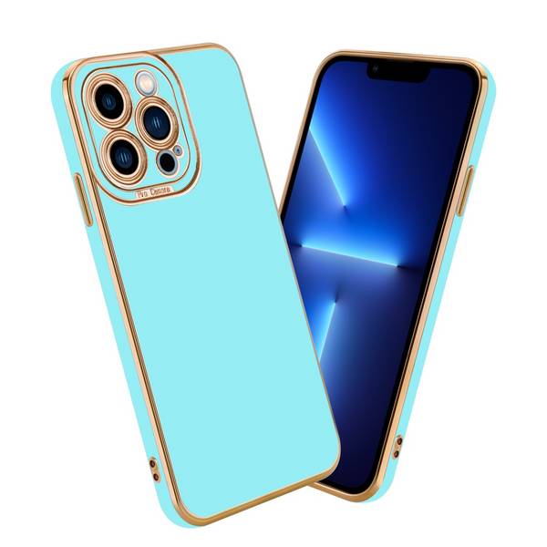 Cadorabo Hülle für Apple iPhone 13 PRO Schutz Hülle in Türkis Etui Handyhülle Cover Case TPU Kameraschutz
