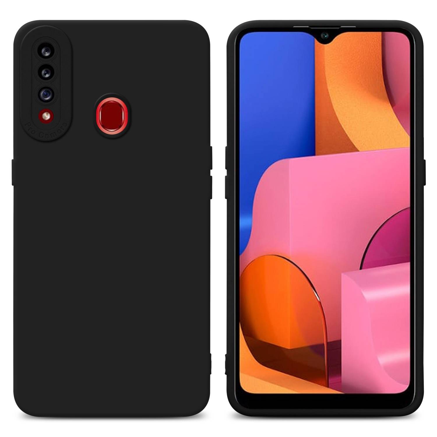 Cadorabo Hülle für Samsung Galaxy A21s Schutz Hülle in Schwarz TPU Silikon Etui Case Handyhülle-0