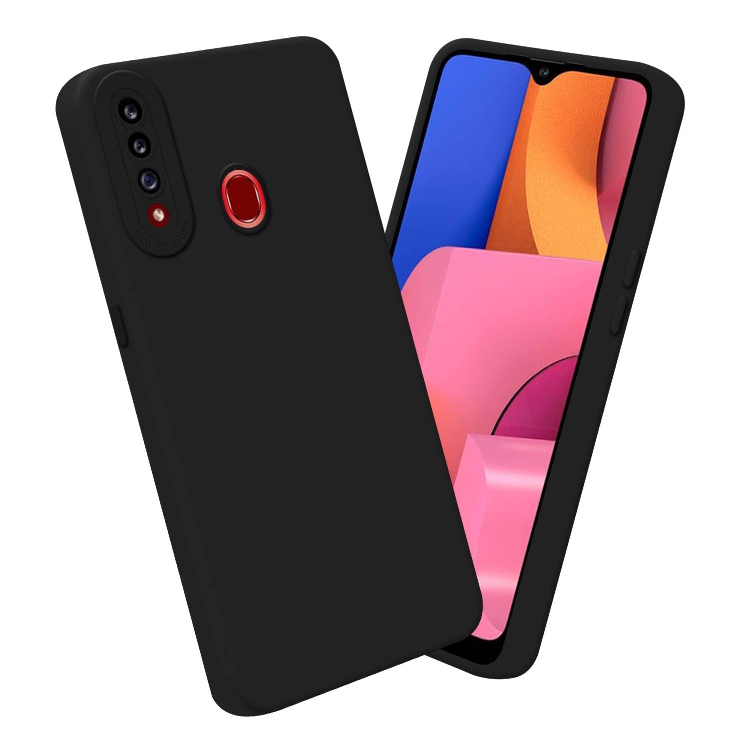 Cadorabo Hülle für Samsung Galaxy A21s Schutz Hülle in Schwarz TPU Silikon Etui Case Handyhülle-3