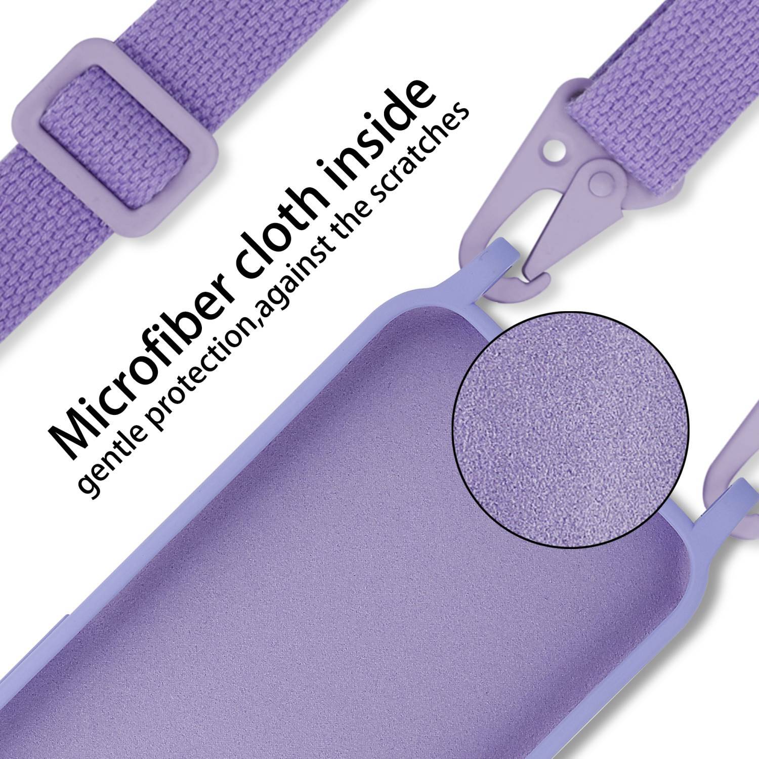 Cadorabo Schutzhülle für Samsung Galaxy A81 / NOTE 10 LITE / M60s Hülle in Lila Handykette Etui längenverstellbar Kordel-4