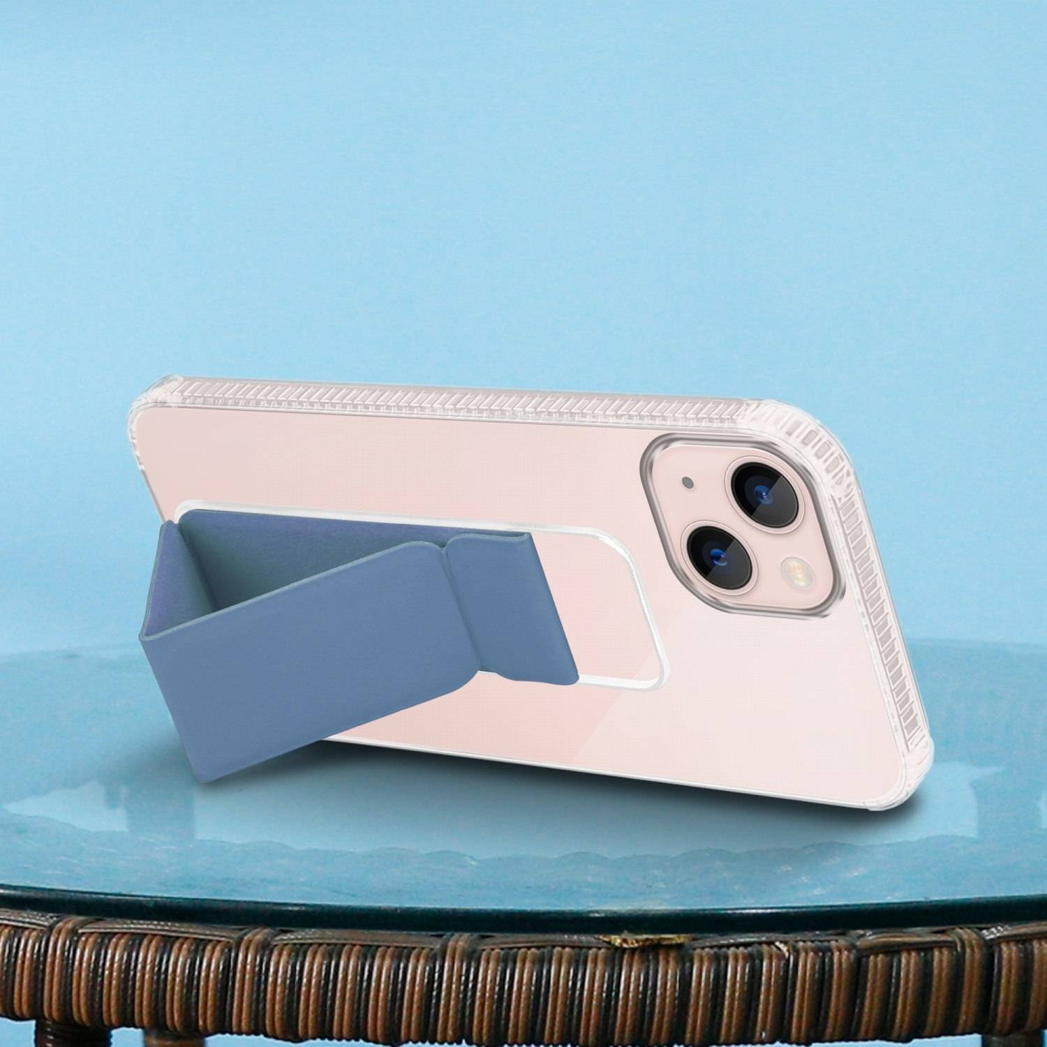 Cadorabo Schutzhülle für Apple iPhone 13 Hülle in Blau Etui TPU Silikon Case Cover Standfunktion-3